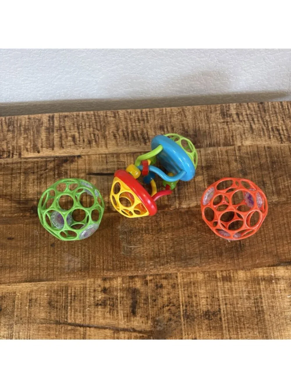 Oball Bead Chaser Slide Spiral Rattle Baby Toy Easy Grip Bright Starts & 2 Oball